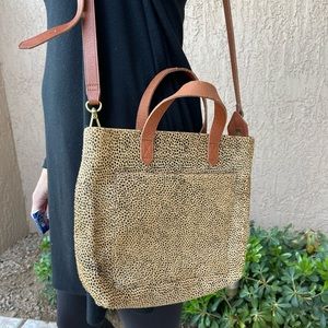 The Zip-Top Transport Crossbody in Spotted Calf Hair